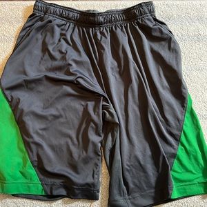 Nike Baseball Men’s Charcoal Gray and Green Shorts